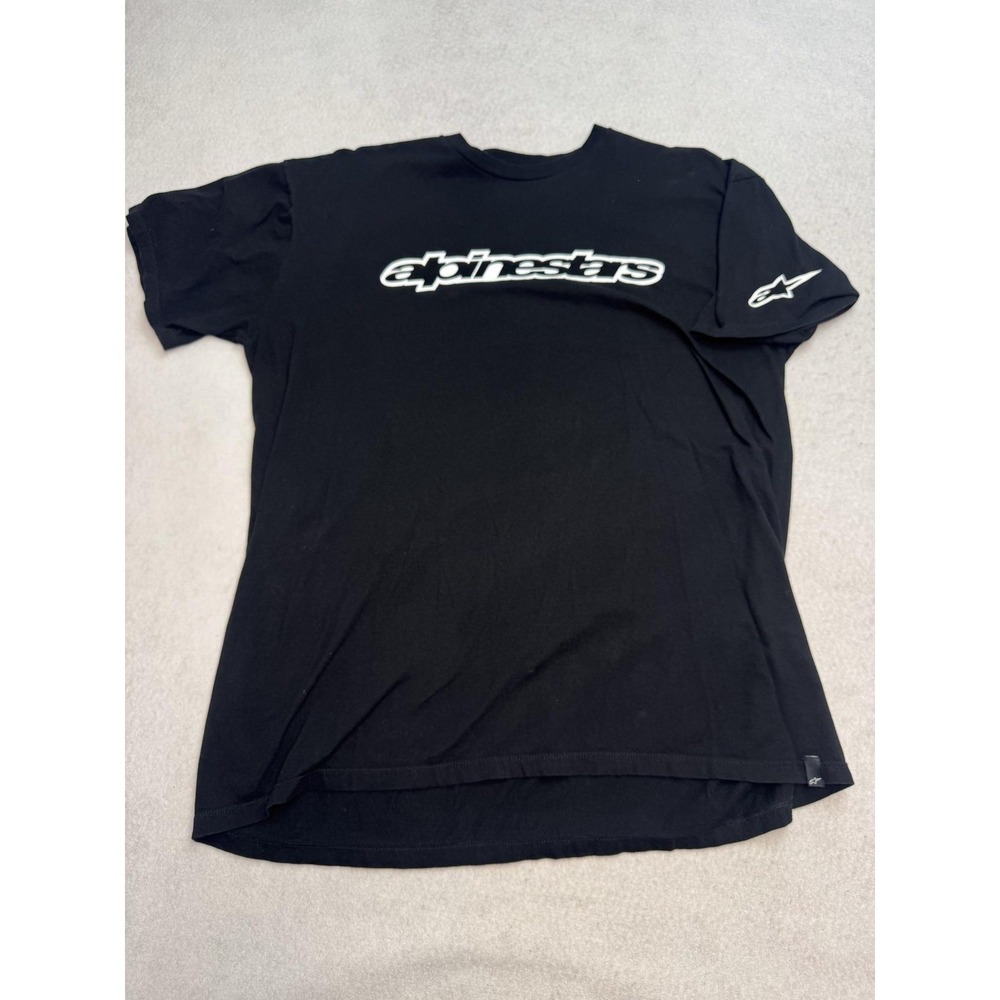 Alpinestars Shirt Mens XL Black Logo Graphic Racing Motorcycle Tee T-Shirt